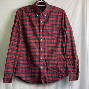 JCrew Mercantile Red and Green Plaid Button Down Shirt